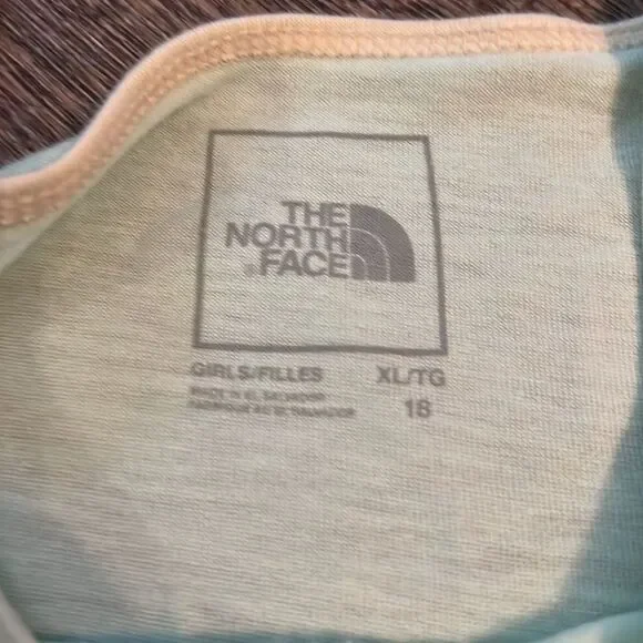 The North Face Girls XL 18 Tank Top Mint Green Cream Boho Floral Summer - Picture 3 of 5